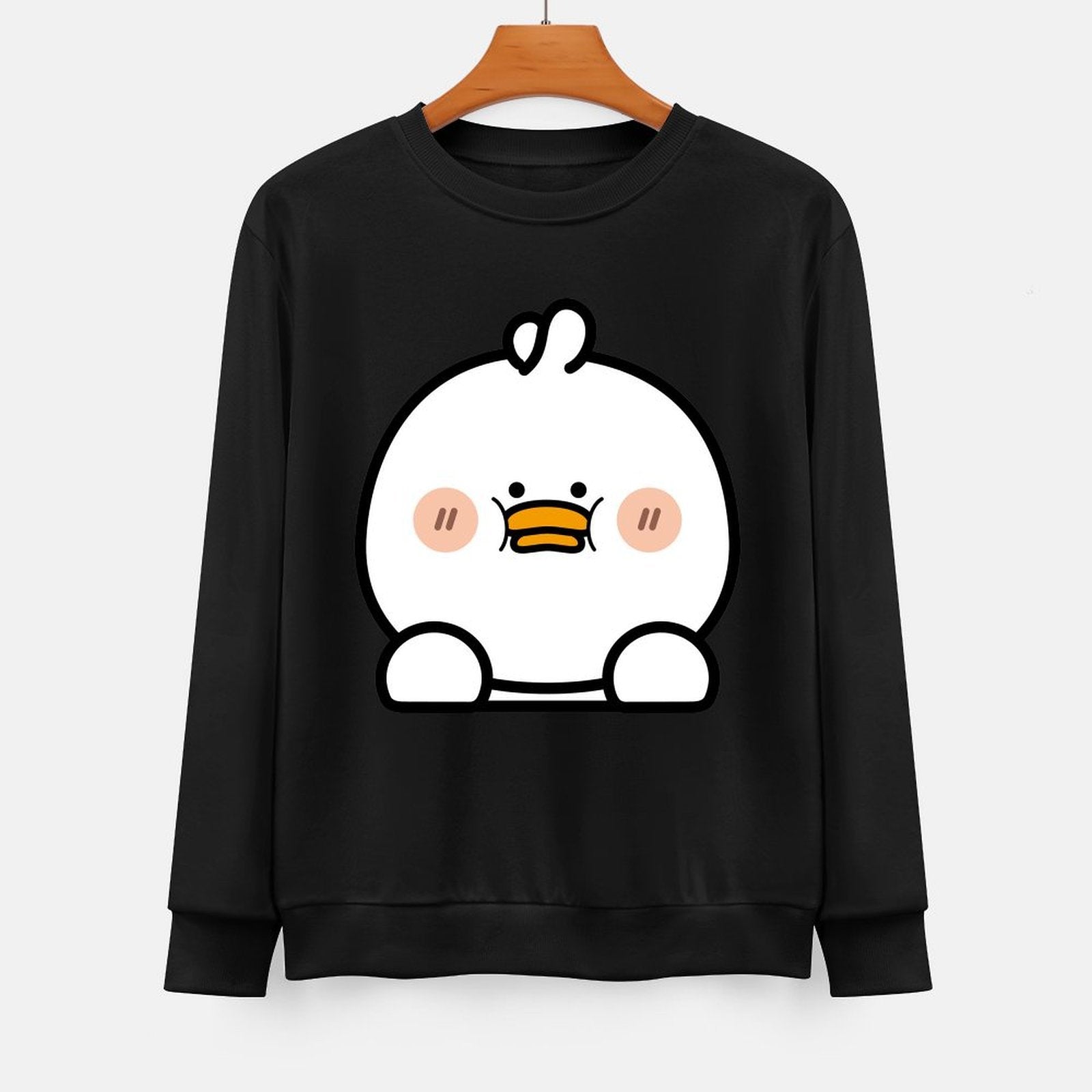 Front Patterned Long Sleeve TopTear-Resistant Unisex